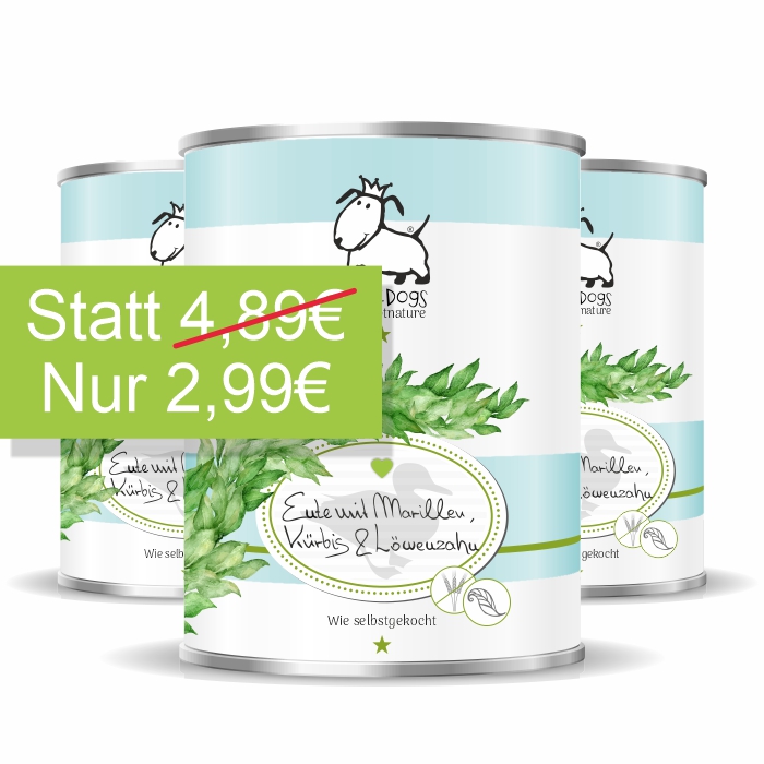 Wie selbstgekocht - Enten mit Marillen, Kürbis & Löwenzahn - getreidefrei