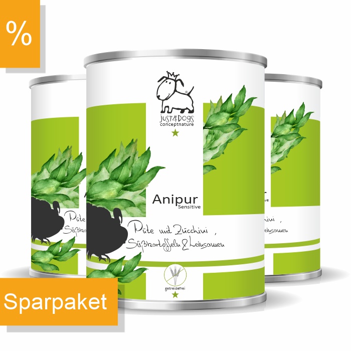 Anipur Sensitive Pute mit Zucchini, Süßkartoffeln & Leinsamen, getreidefrei