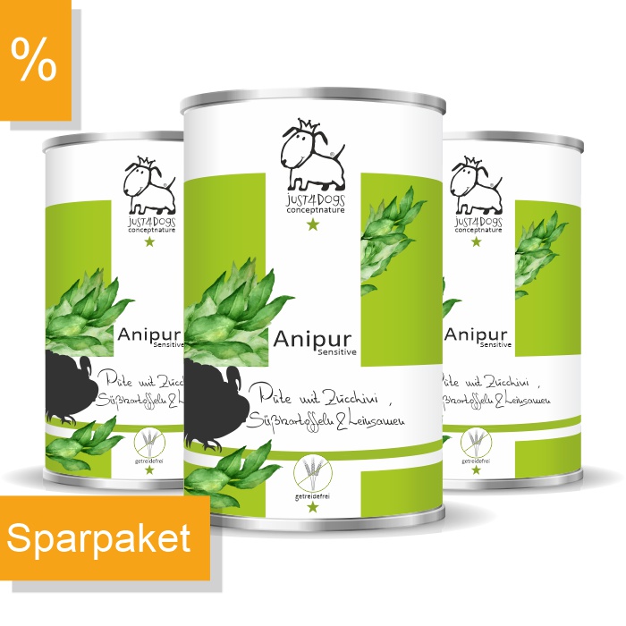 Anipur Sensitive Pute mit Zucchini, Süßkartoffeln & Leinsamen, getreidefrei