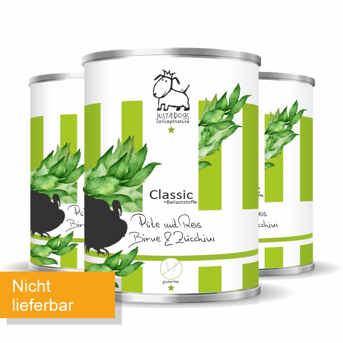 Classic +Ballaststoffe Pute mit Reis, Birnen & Zucchini, glutenfrei