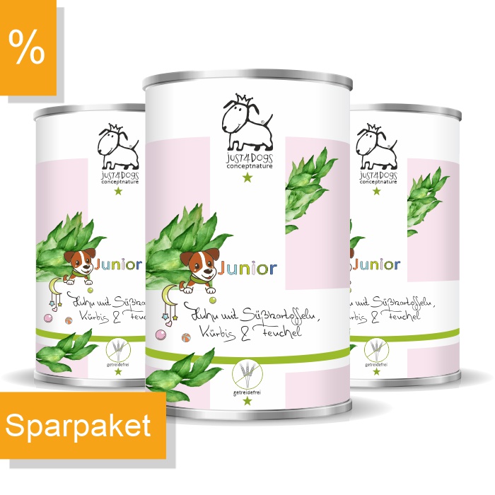 Welpe-Junior Huhn mit Süßkartoffeln, Kürbis & Fenchel, getreidefrei