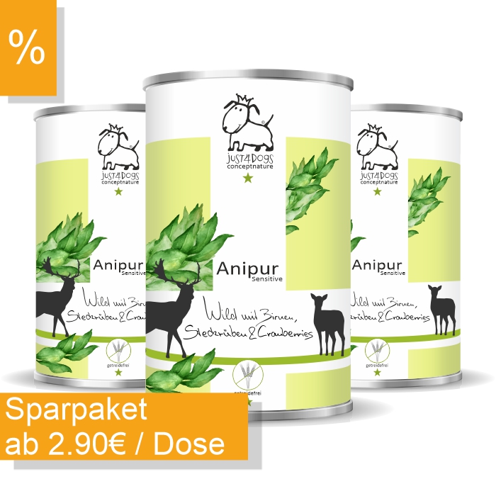 Anipur Sensitive Wild mit Birnen, Steckrüben & Cranberries, getreidefrei