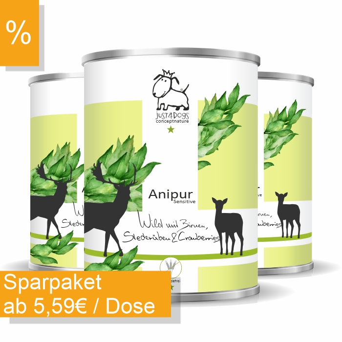 Anipur Sensitive Wild mit Birnen, Steckrüben & Cranberries, getreidefrei