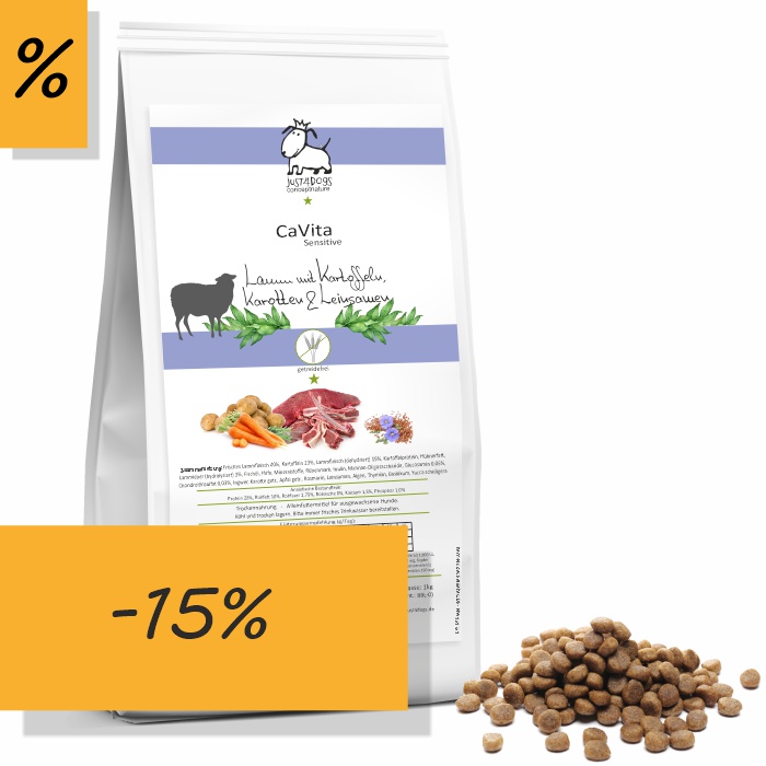 CaVita Lamm 1kg - mit Kartoffeln, Karotten & Leinsamen - getreidefrei