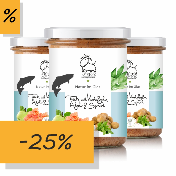 Natur im Glas - Lachs mit Kartoffeln, Äpfeln & Spinat - getreidefrei