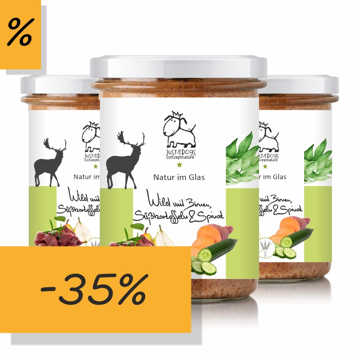 Natur im Glas - Wild mit Birnen, Süßkartoffeln & Spinat - getreidefrei