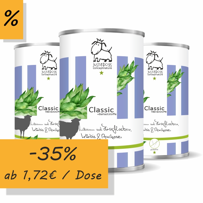 Classic +Ballaststoffe Lamm mit Hirseflocken, Kürbis & Aprikosen, glutenfrei