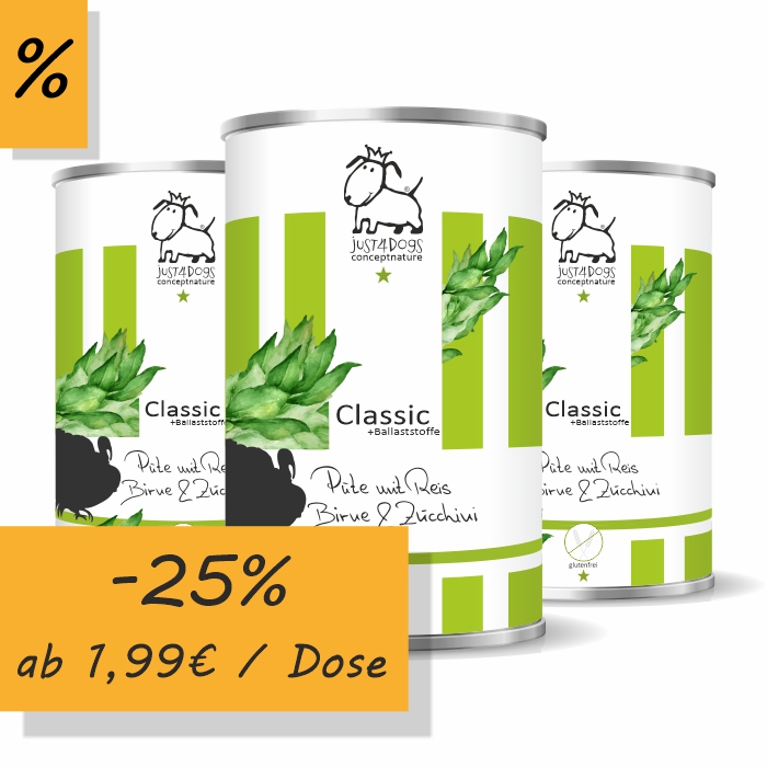 Classic +Ballaststoffe Pute mit Reis, Birnen & Zucchini, glutenfrei