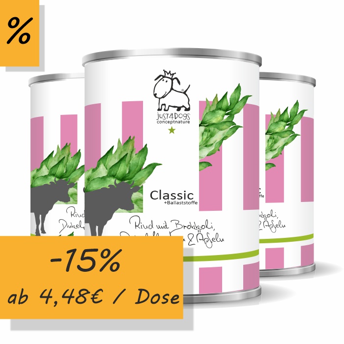 Classic +Ballaststoffe Rind mit Dinkelflocken, Brokkoli & Apfel