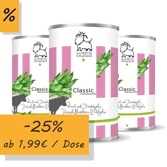 Classic +Ballaststoffe Rind mit Dinkelflocken, Brokkoli & Apfel