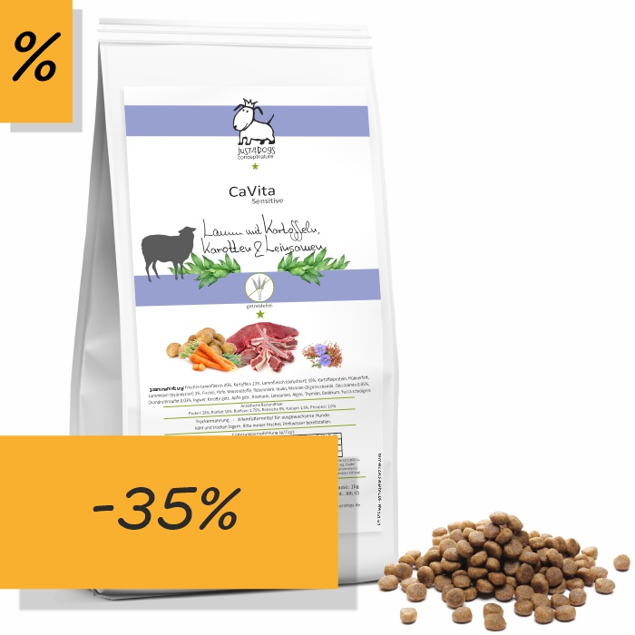 CaVita Lamm 1kg - mit Kartoffeln, Karotten & Leinsamen - getreidefrei