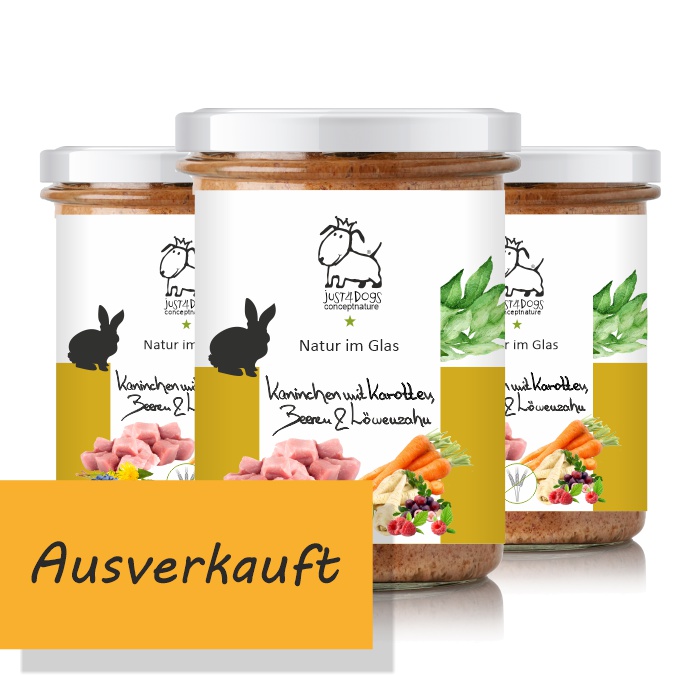 Natur im Glas - Kaninchen mit Karotten, Beeren & Löwenzahn - getreidefrei