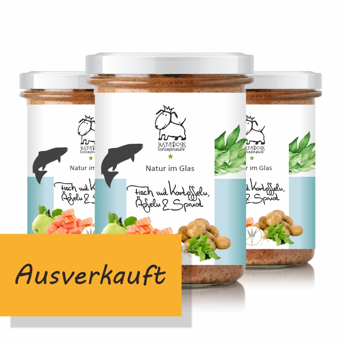 Natur im Glas - Lachs mit Kartoffeln, Äpfeln & Spinat - getreidefrei