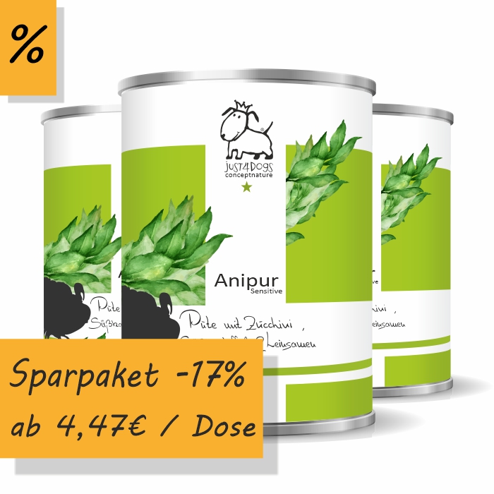 Anipur Sensitive Pute mit Zucchini, Süßkartoffeln & Leinsamen, getreidefrei