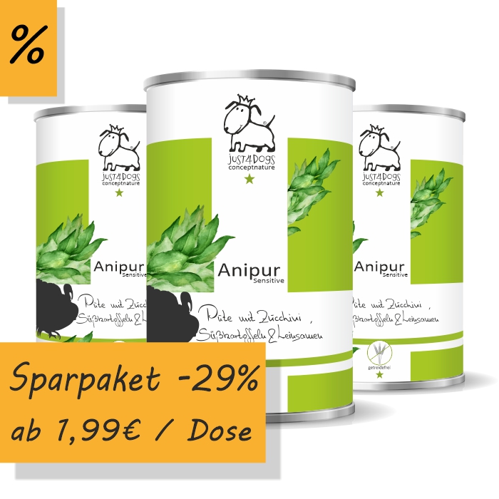 Anipur Sensitive Pute mit Zucchini, Süßkartoffeln & Leinsamen, getreidefrei