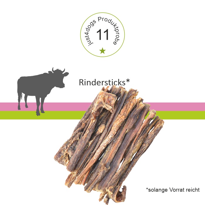 Probepackung - Rindersticks luftgetrocknet - Kauartikel für Hunde