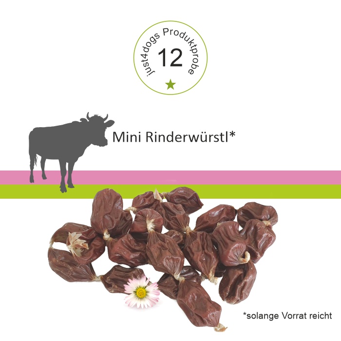 Probepackung - Mini Rinderwürstl luftgetrocknet - Kauartikel für Hunde