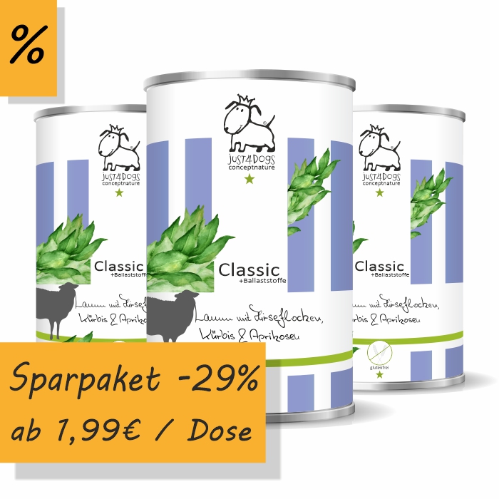 Classic +Ballaststoffe Lamm mit Hirseflocken, Kürbis & Aprikosen, glutenfrei