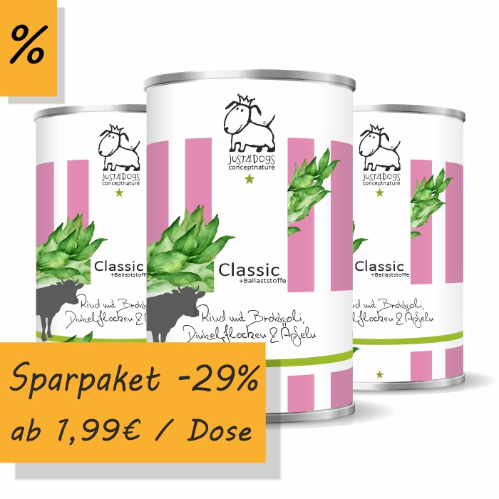 Classic +Ballaststoffe Rind mit Dinkelflocken, Brokkoli & Apfel