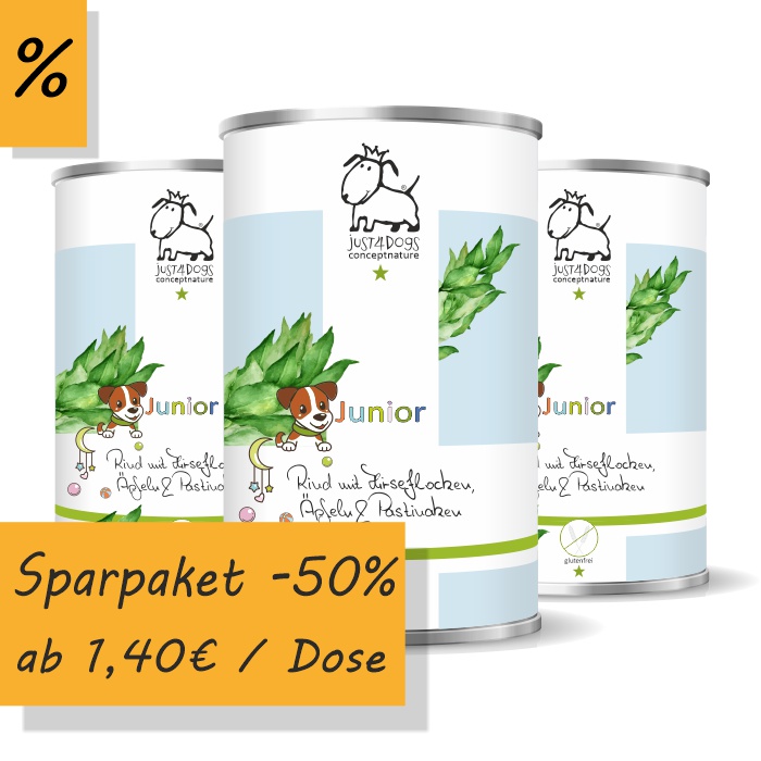 Welpe-Junior Rind mit Hirseflocken, Äpfeln & Pastinaken, glutenfrei