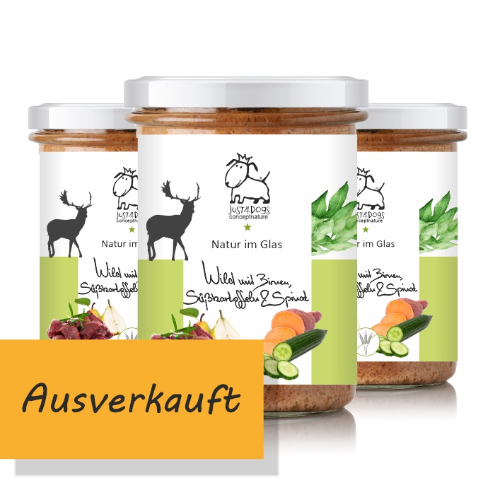 Natur im Glas - Wild mit Birnen, Süßkartoffeln & Spinat - getreidefrei