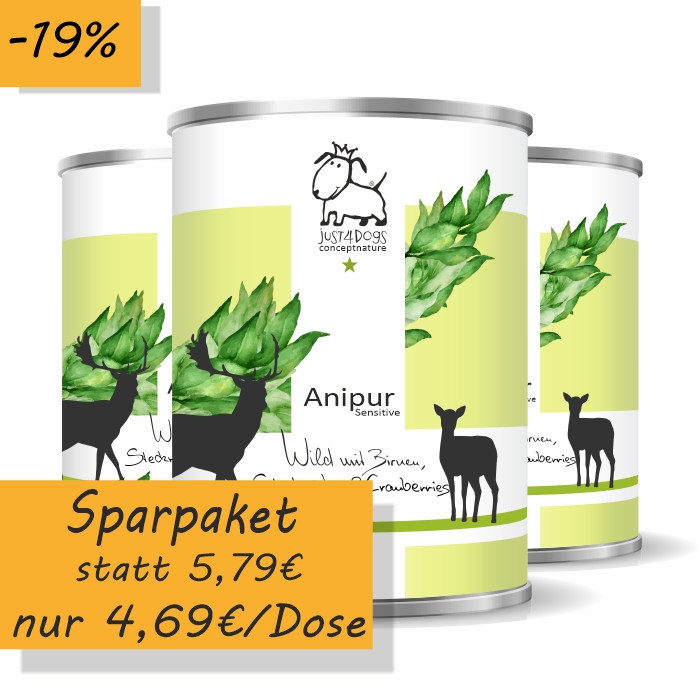 Anipur Sensitive Wild mit Birnen, Steckrüben & Cranberries, getreidefrei