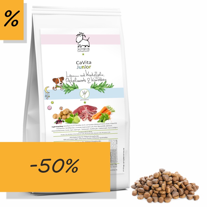 CaVita Junior 1kg - Lamm mit Kartoffeln, Apfelmark & Karotten - getreidefrei