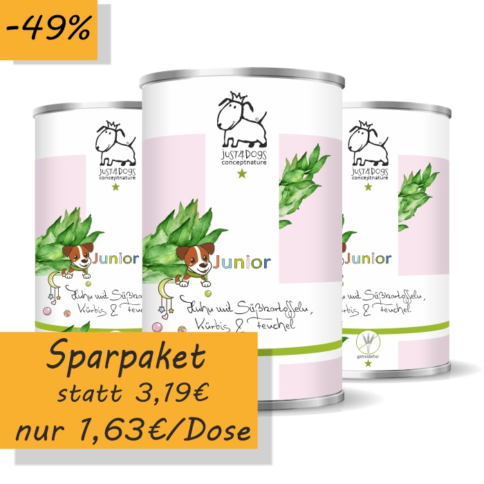 Welpe-Junior Huhn mit Süßkartoffeln, Kürbis & Fenchel, getreidefrei