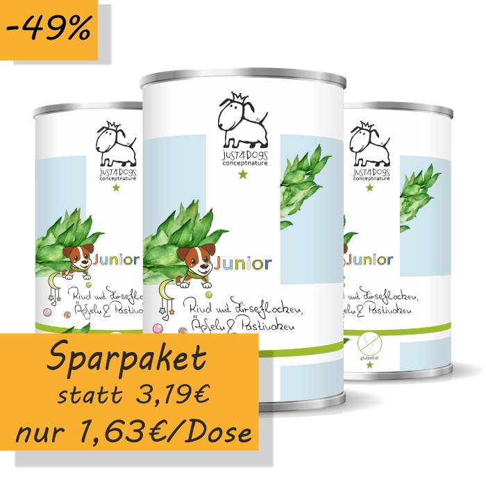 Welpe-Junior Rind mit Hirseflocken, Äpfeln & Pastinaken, glutenfrei