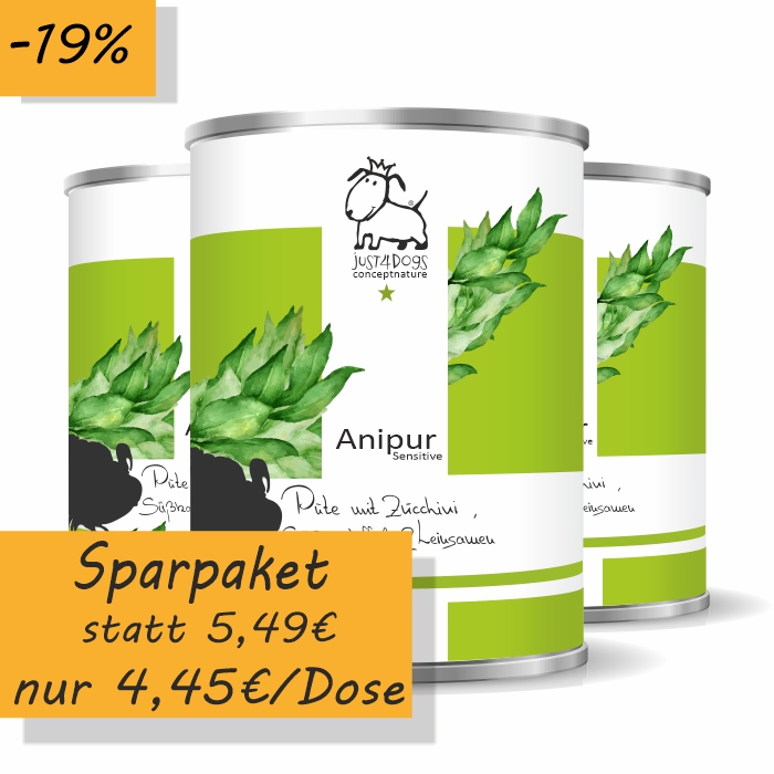 Anipur Sensitive Pute mit Zucchini, Süßkartoffeln & Leinsamen, getreidefrei