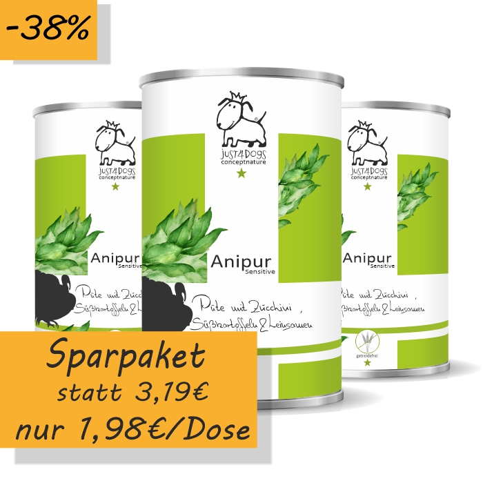 Anipur Sensitive Pute mit Zucchini, Süßkartoffeln & Leinsamen, getreidefrei