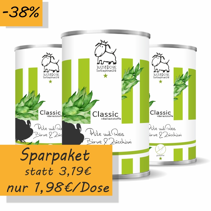 Classic +Ballaststoffe Pute mit Reis, Birnen & Zucchini, glutenfrei