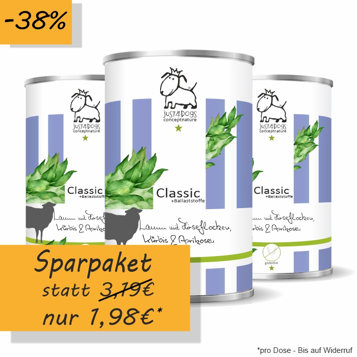 Classic +Ballaststoffe Lamm mit Hirseflocken, Kürbis & Aprikosen, glutenfrei