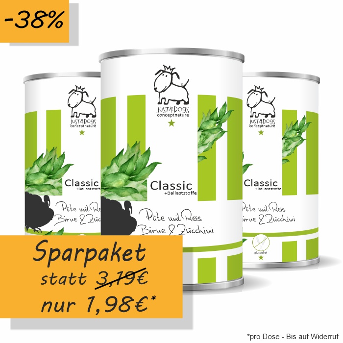 Classic +Ballaststoffe Pute mit Reis, Birnen & Zucchini, glutenfrei