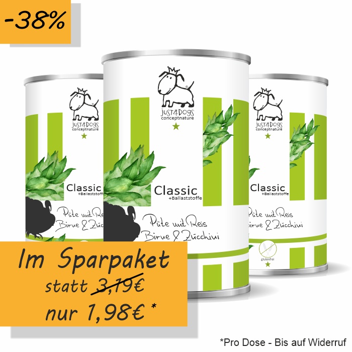 Classic +Ballaststoffe Pute mit Reis, Birnen & Zucchini, glutenfrei