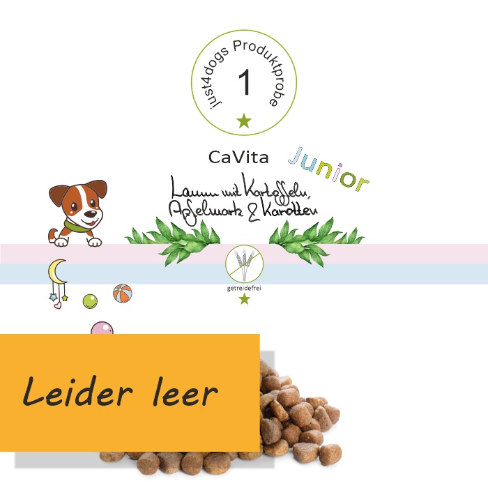Probepackung - CaVita Welpe und Junior Lamm mit Kartoffeln, Apfelmark & Karotten, getreidefrei