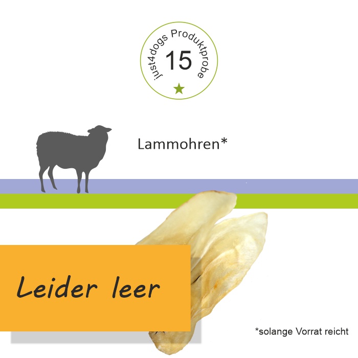 Probepackung - Lammohren luftgetrocknet - Kauartikel für Hunde