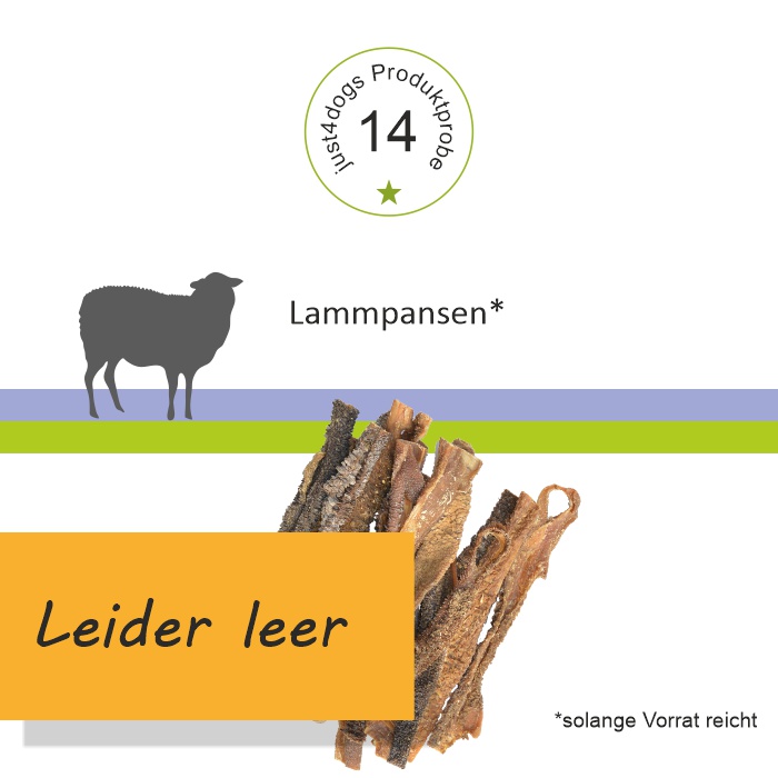 Probepackung - Lammpansen luftgetrocknet - Kauartikel für Hunde