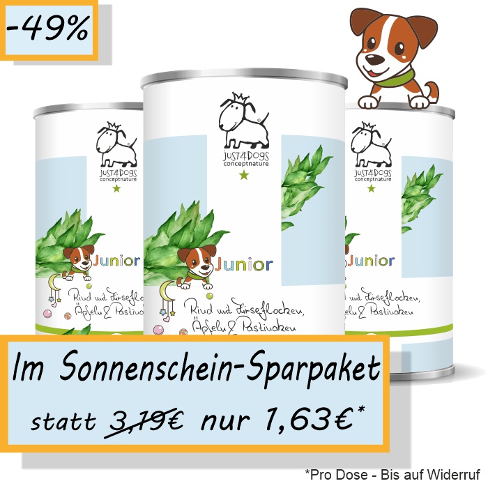 Welpe-Junior Rind mit Hirseflocken, Äpfeln & Pastinaken, glutenfrei
