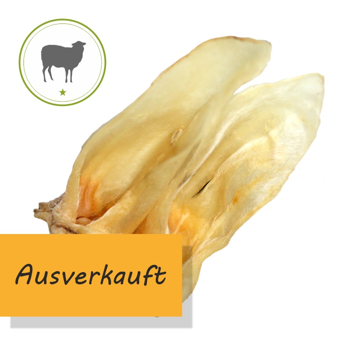 Lammohren luftgetrocknet - Kauartikel f&uuml;r Hunde