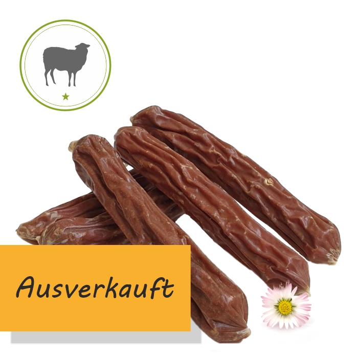 Lammw&uuml;rstl aus purem Lammfleisch verfeinert mit gesunden Brennnesseln - Kauartikel f&uuml;r Hunde