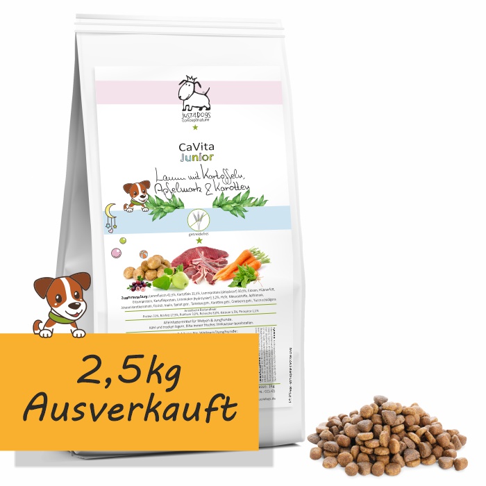 CaVita Junior 2,5kg - Lamm mit Kartoffeln, Apfelmark & Karotten - getreidefrei