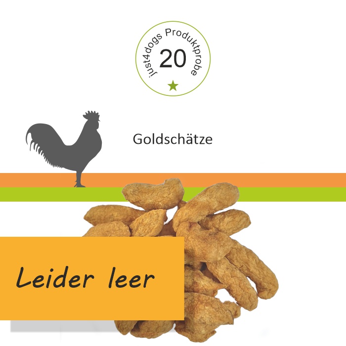 Probepackung - Goldsch&auml;tze - 100% H&auml;hnchenfleisch - luftgetrocknet - Kauartikel f&uuml;r Hunde