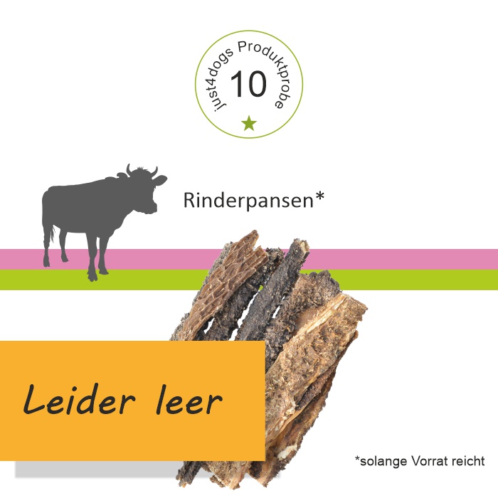 Probepackung - Rinderpansen luftgetrocknet - Kauartikel f&uuml;r Hunde