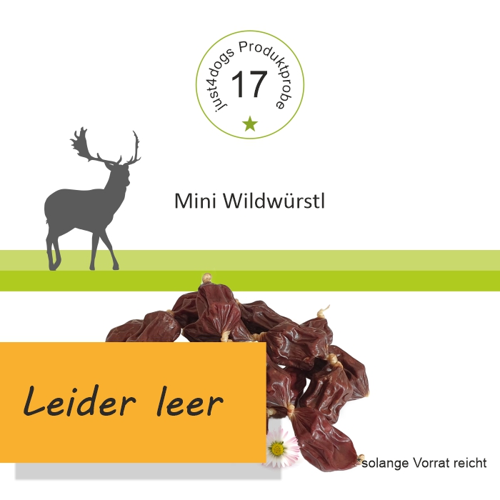 Probepackung - Mini Wildw&uuml;rstl luftgetrocknet - Kauartikel f&uuml;r Hunde