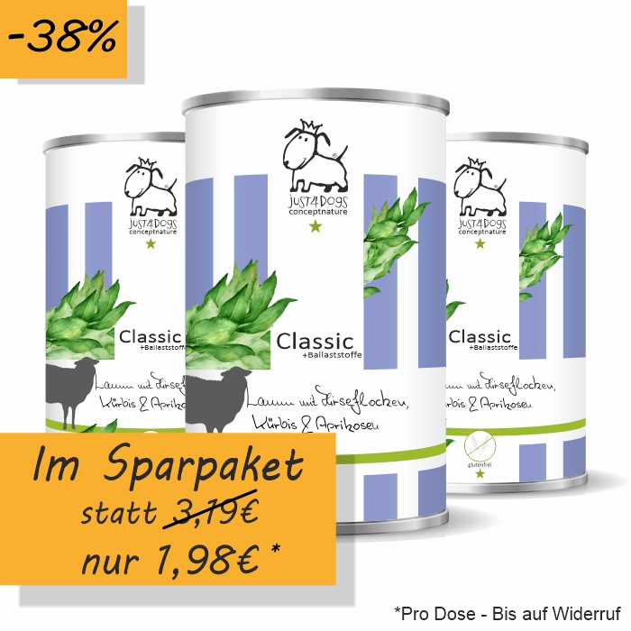 Classic +Ballaststoffe Lamm mit Hirseflocken, K&uuml;rbis & Aprikosen, glutenfrei