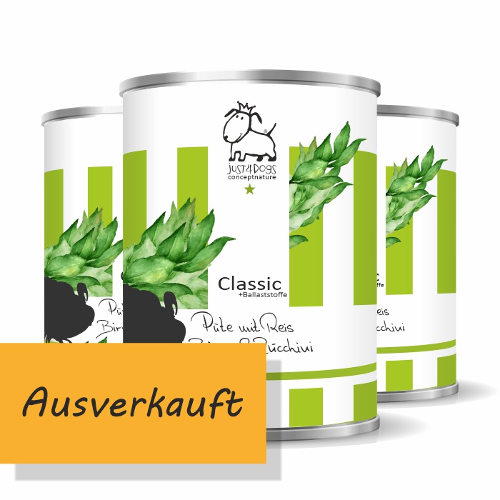 Classic +Ballaststoffe Pute mit Reis, Birnen & Zucchini, glutenfrei