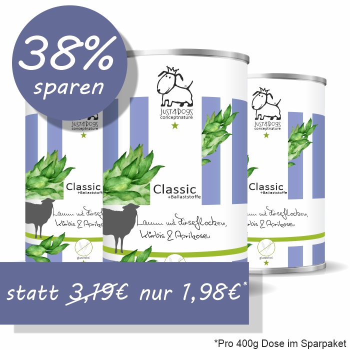 Classic +Ballaststoffe Lamm mit Hirseflocken, K&uuml;rbis & Aprikosen, glutenfrei