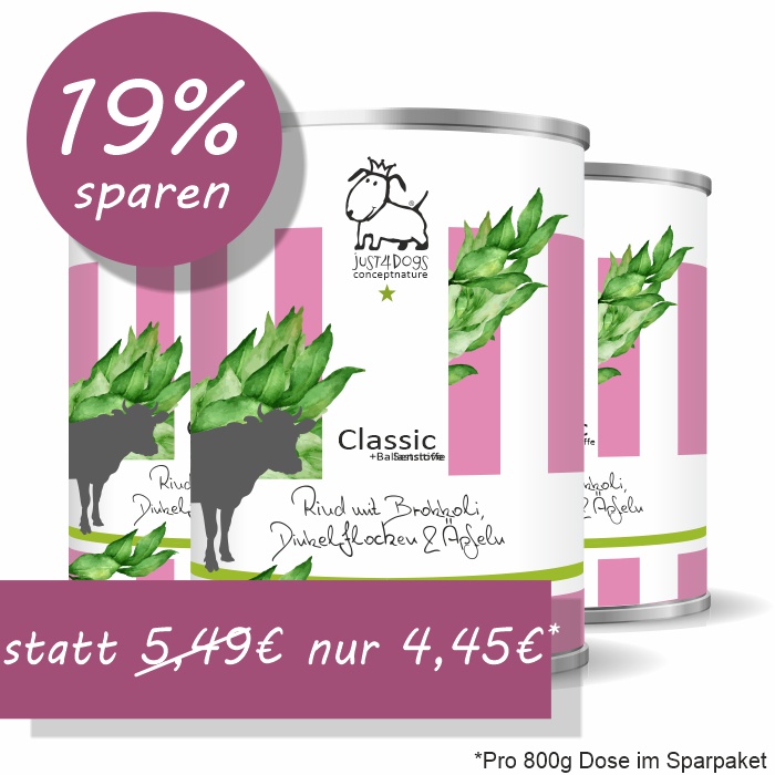 Classic +Ballaststoffe Rind mit Dinkelflocken, Brokkoli & Apfel