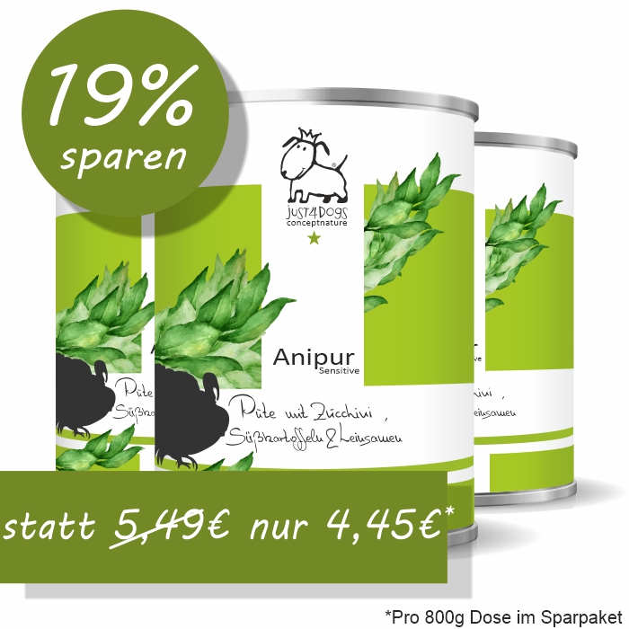 Sensitive Pute mit Zucchini, S&uuml;&szlig;kartoffeln & Leinsamen, getreidefrei